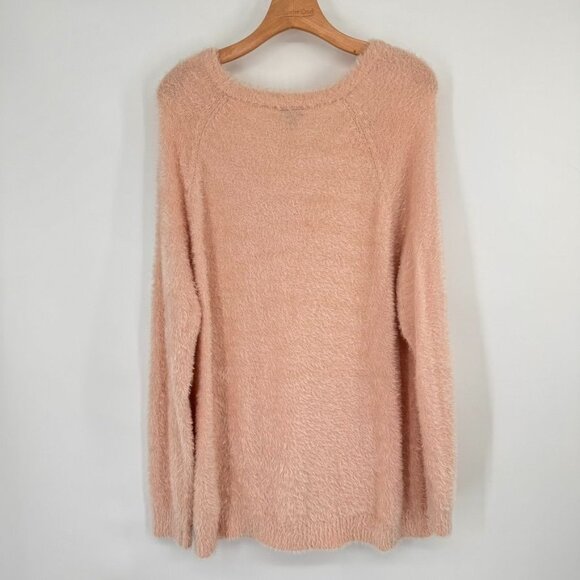 Torrid Womens blush Pink Fluffy Knit Sweater Size 1X Cotton Blend plus - Picture 11 of 13